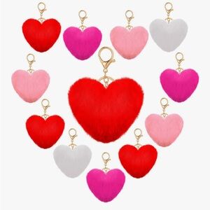 Fluffy Heart Keychain (1)
